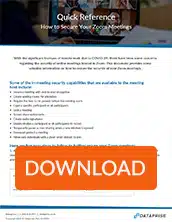 Download a quick reference guide about securing your Zoom meetings