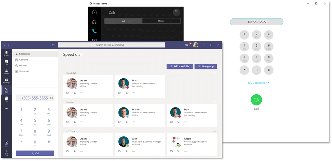 Teams compared to WebEx Telephony