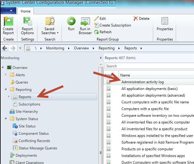 SCCM Administration Activity Log
