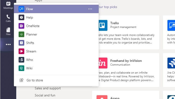 Accessing Flow in Microsoft Teams