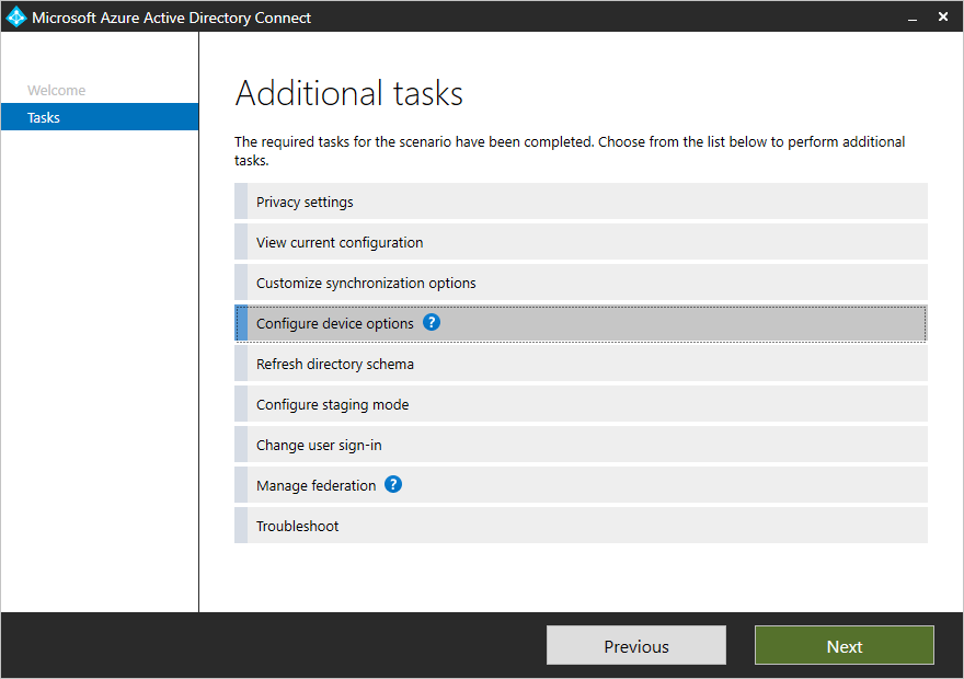 Configure Device Options