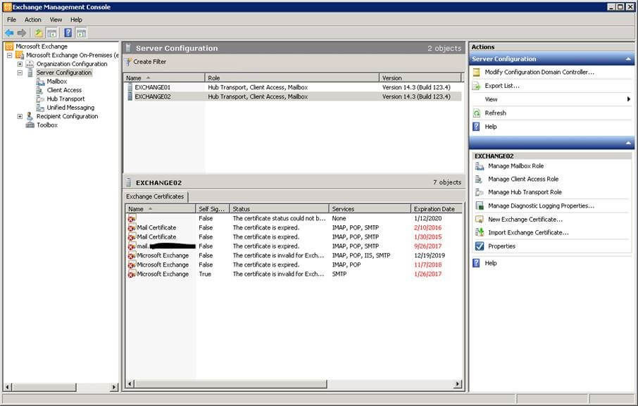 Exchange Server Certificates