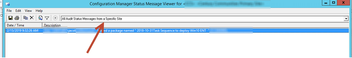 SCCM Status Messages by Site