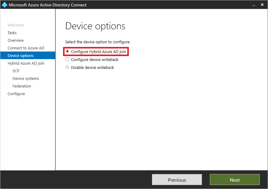 device options screenshot