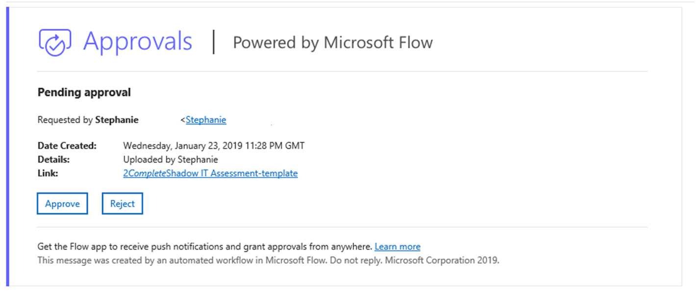 Office 365 Approval Email through Flow