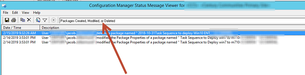 SCCM packages audit