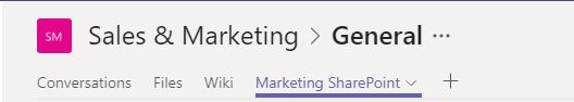 Teams Tabs Bar with SharePoint