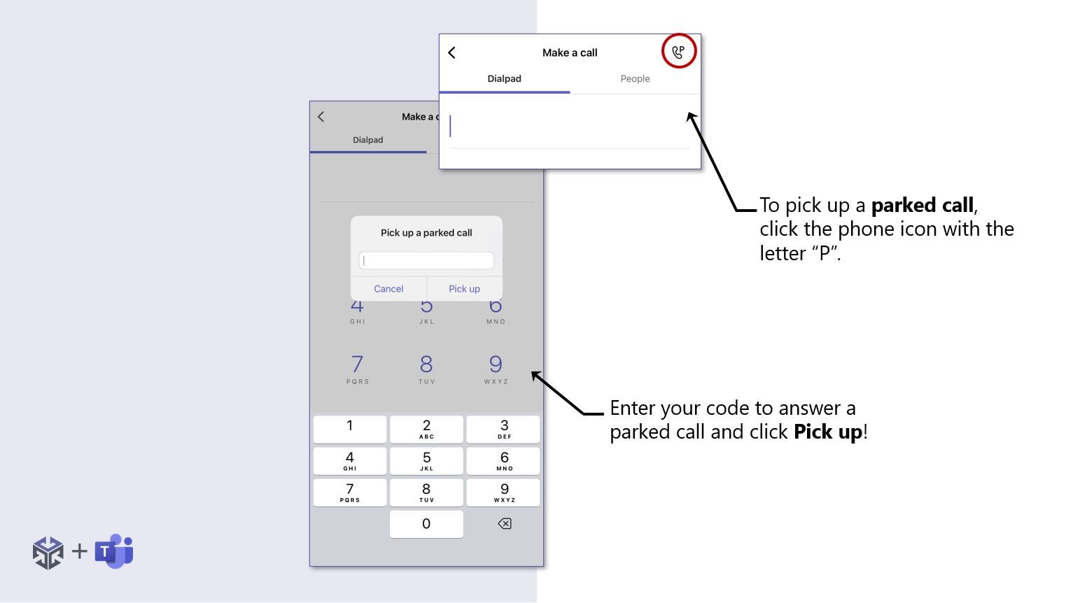 Teams Mobile App retrieve parked calls