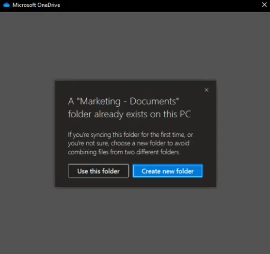 SharePoint Syncing Notification This Folder Already Exists