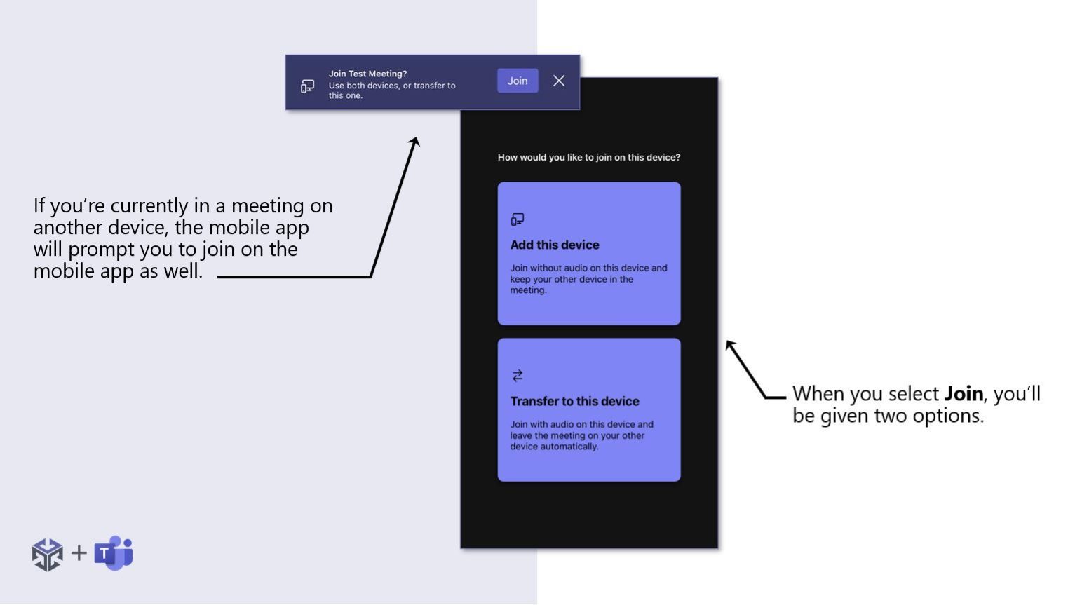 Teams Mobile Device join meetings from multiple devices