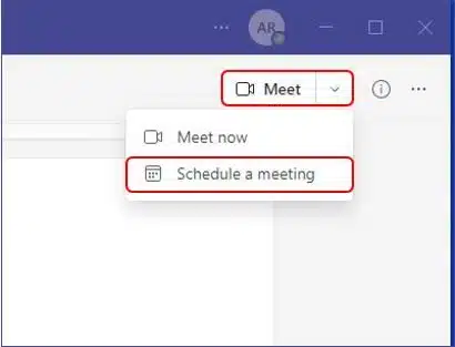 Schedule Meeting Dropdown