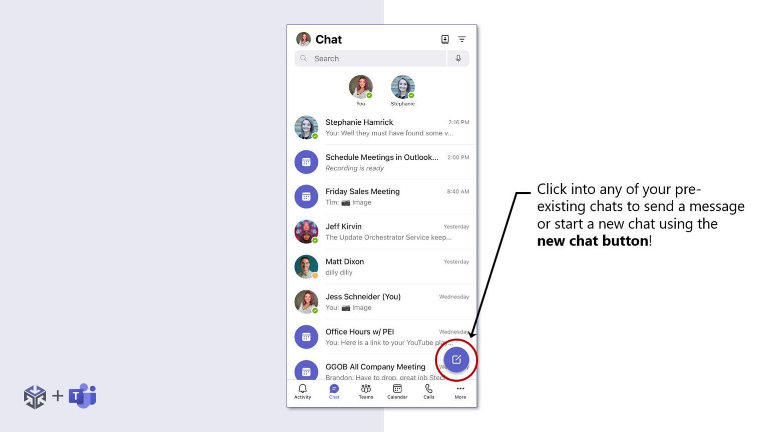 Mobile App start a new chat