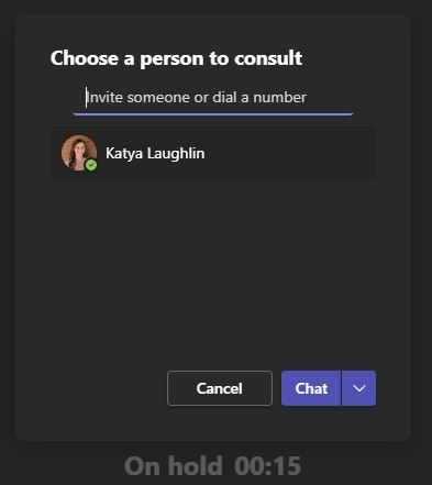 Choose a colleague to consult before transferring a call.