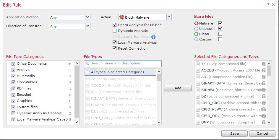 AMP local analyis rule settings