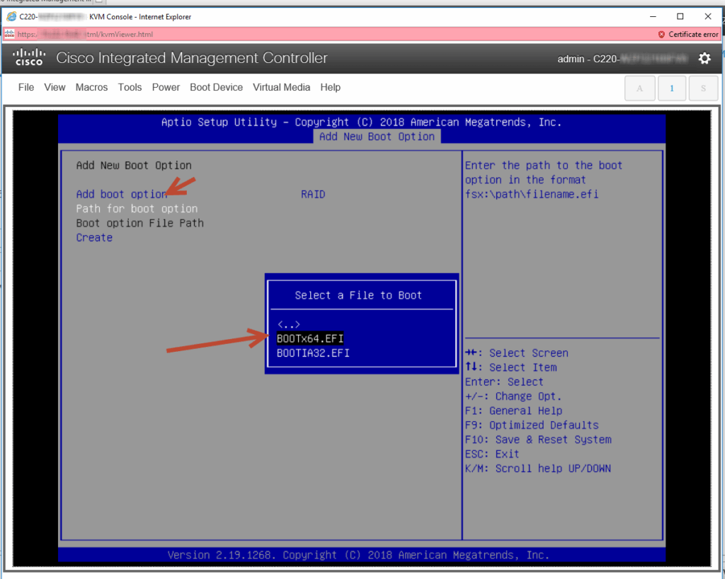 Bootx64-EFI CiscoC220-M5 boot properly