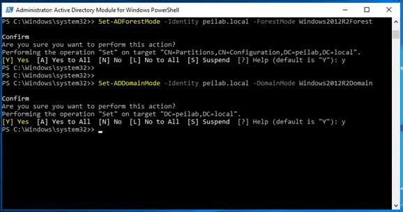 Server 2016 Step 2 Lowering Levels