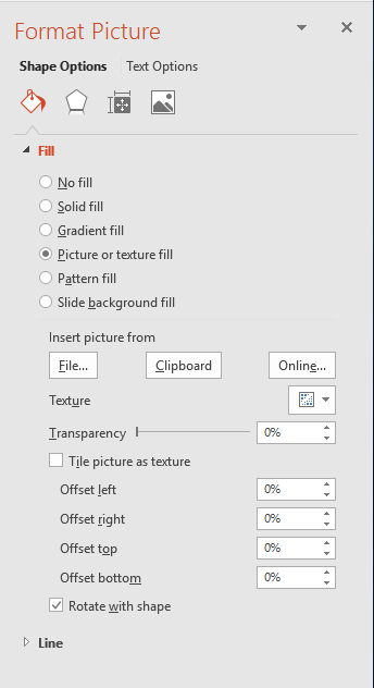 Merge shapes in Powerpoint format shape pane
