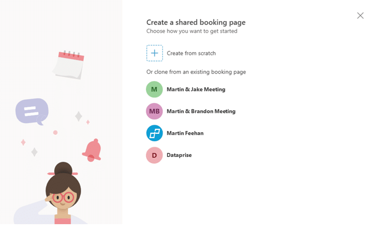 create shared booking page