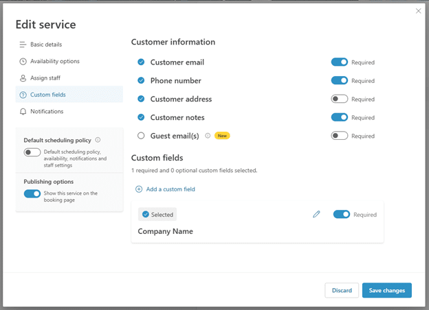custom fields