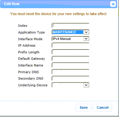 IP interface configuration