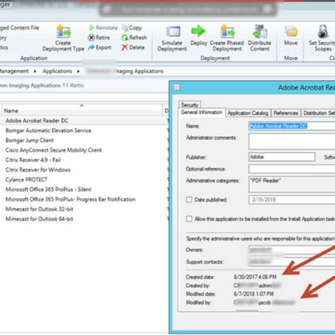 SCCM Last modified by Application