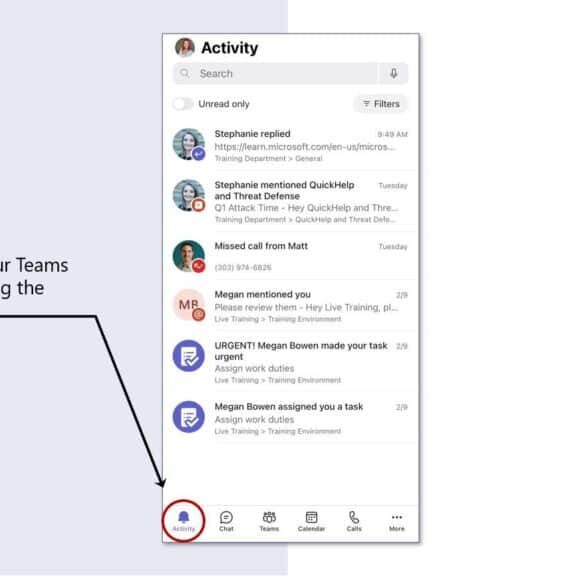 Teams Mobile App Activity pane