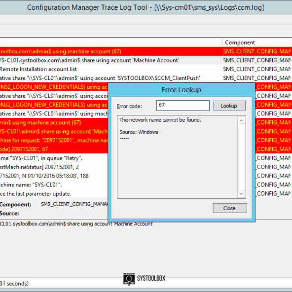 CMTrace Error Lookup screenshot