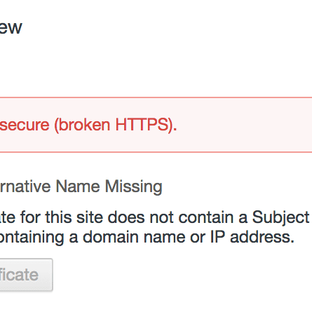 Chrome 58 Missing SAN SSL