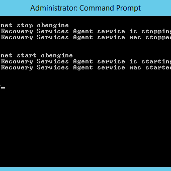 restart azure backup engine